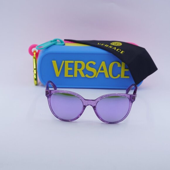 Versace Kids VK4427U 53734V Cat Eye Sunglasses - Lilac Glitter/Grey Mirror - Picture 6 of 9